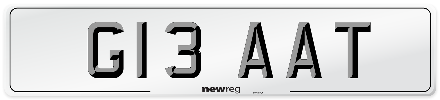 G13 AAT Number Plate from New Reg
